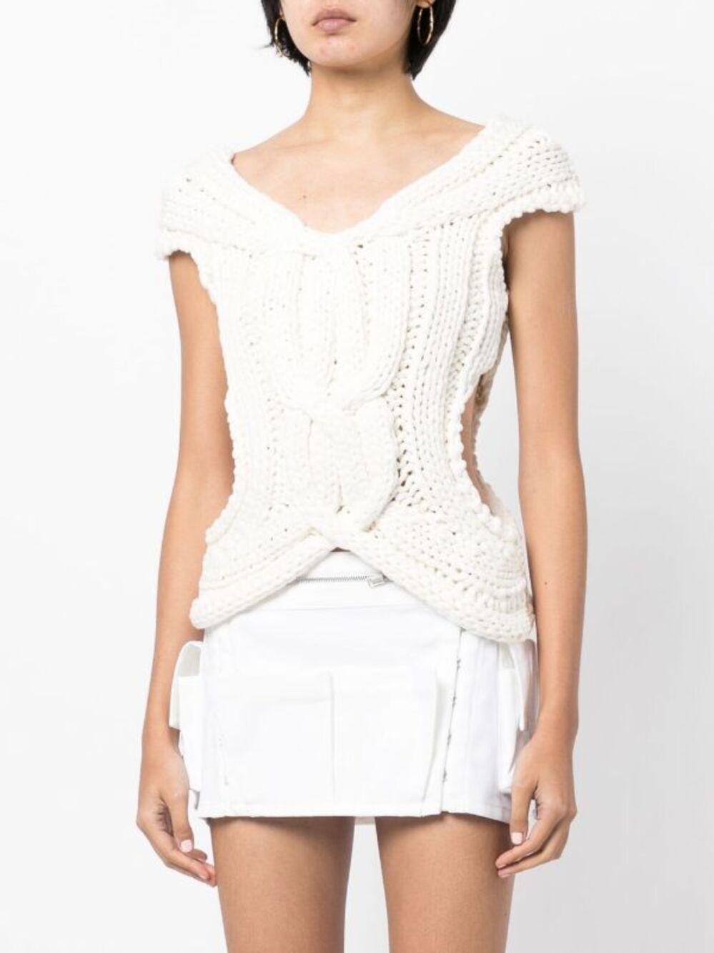 Dion Lee chunky Cable knit cream vest size 6
